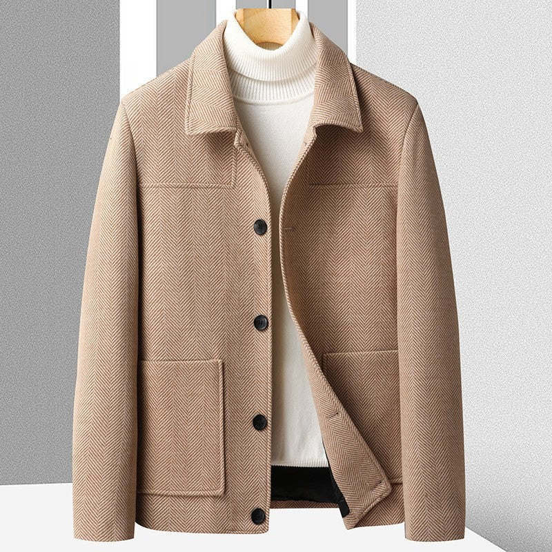Manteau en laine à chevrons