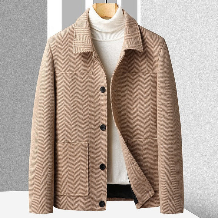 Manteau en laine à chevrons