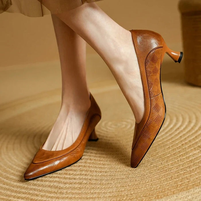 Escarpins en cuir véritable