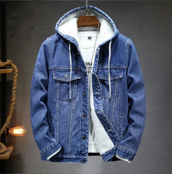 Veste à capuche en jean avec intérieur polaire
