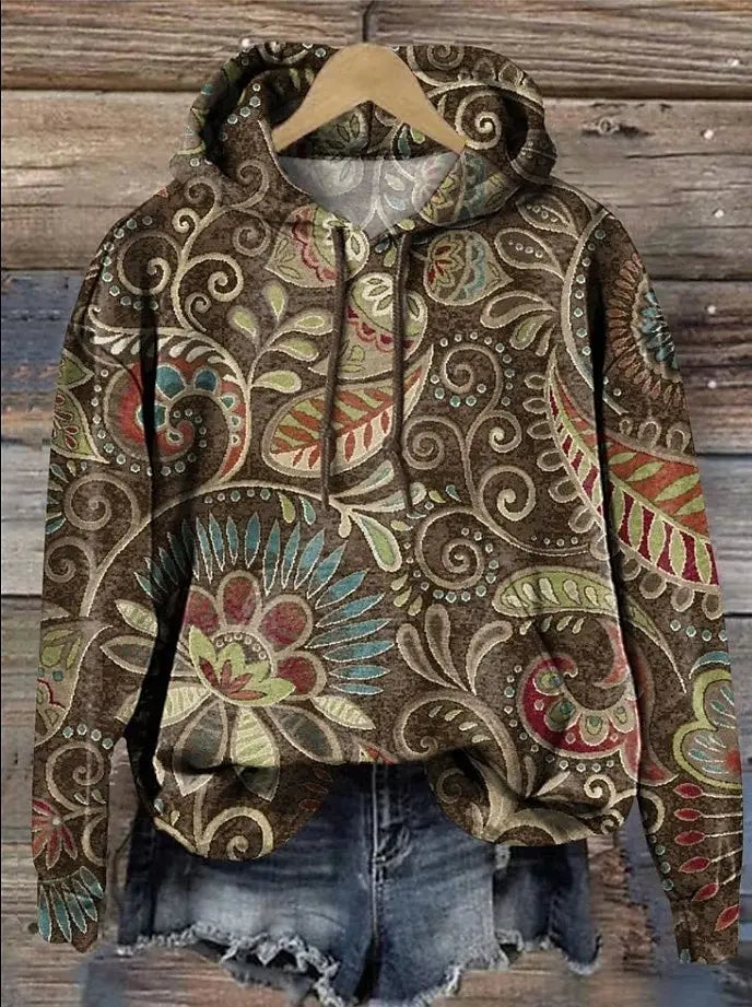 Marlene Vintage Paisley Quilted Hoodie