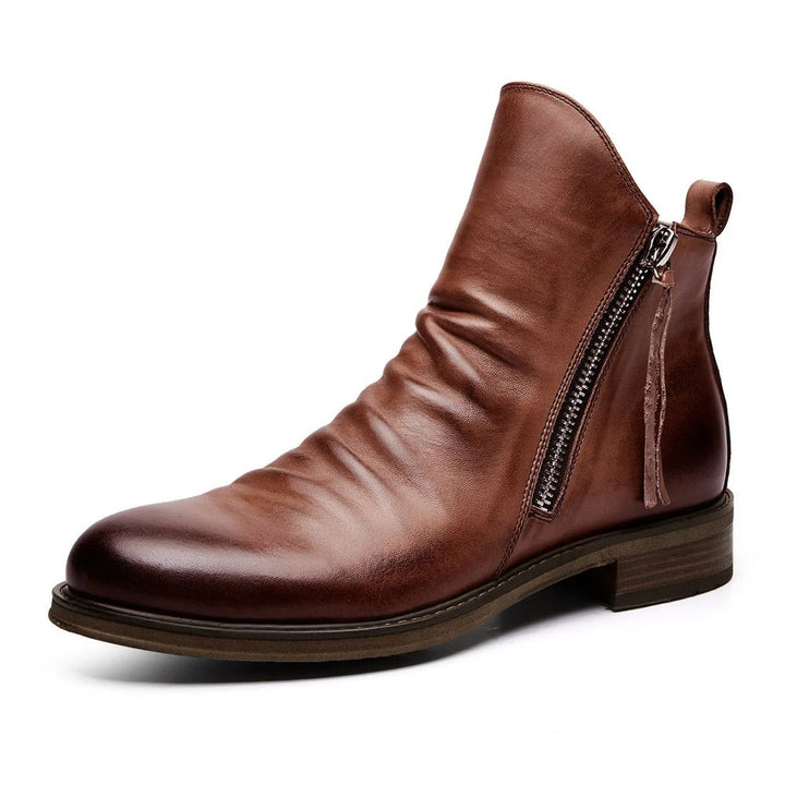 Bottines Chelsea en cuir véritable haut de gamme