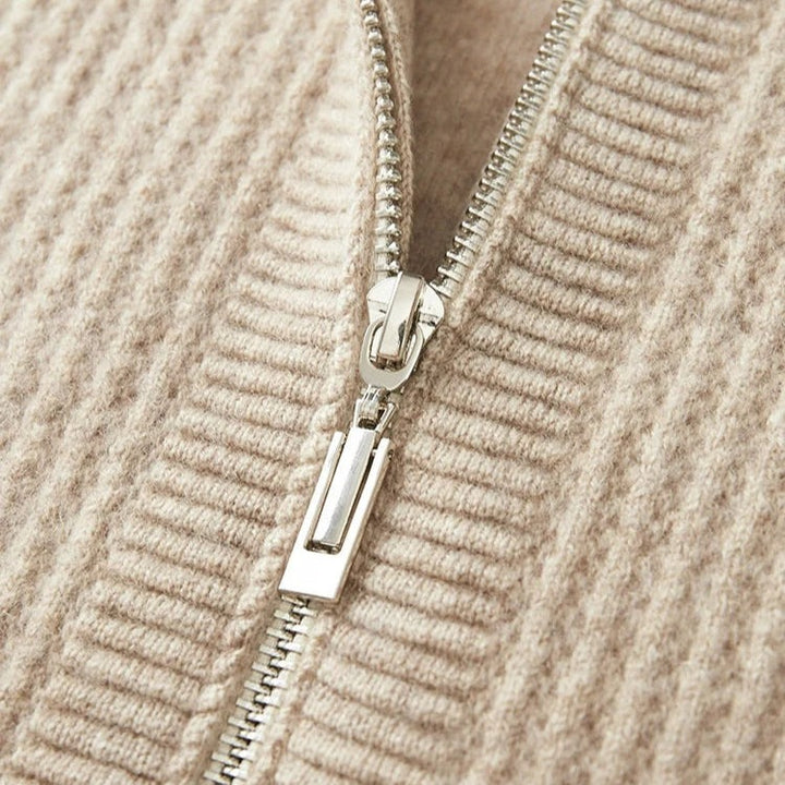 Sweat à capuche zippé en cachemire
