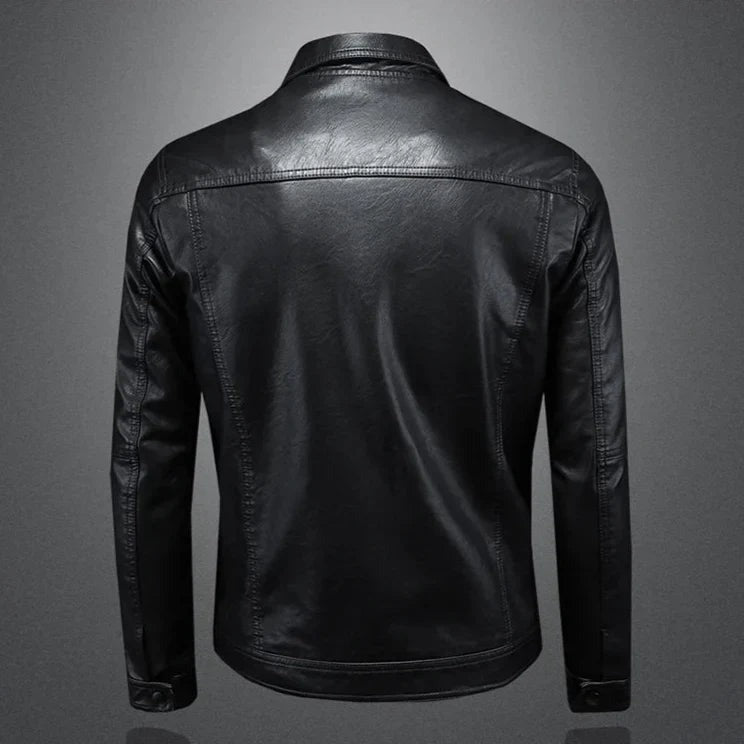 Veste en cuir haut de gamme style motard