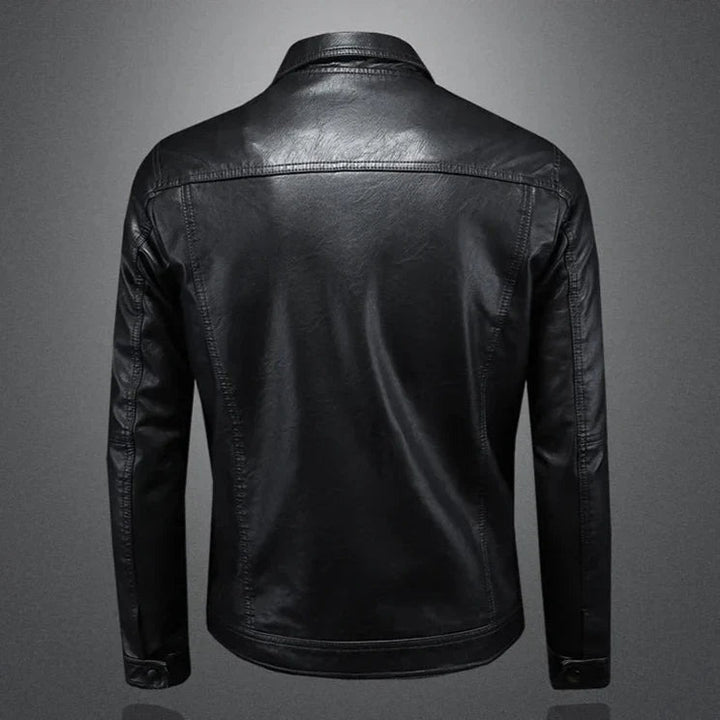 Veste en cuir haut de gamme style motard