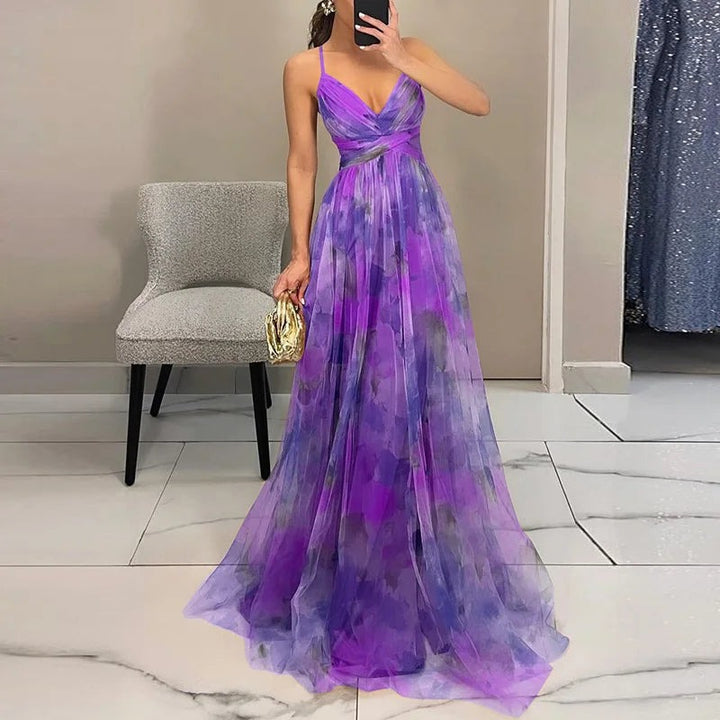 Giselle - Magnifique robe longue avec impression florale