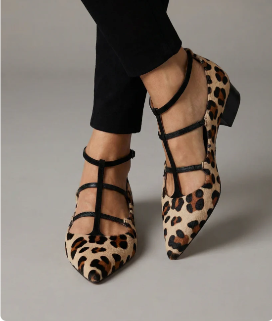 Franca - Heels with Leopard Strap
