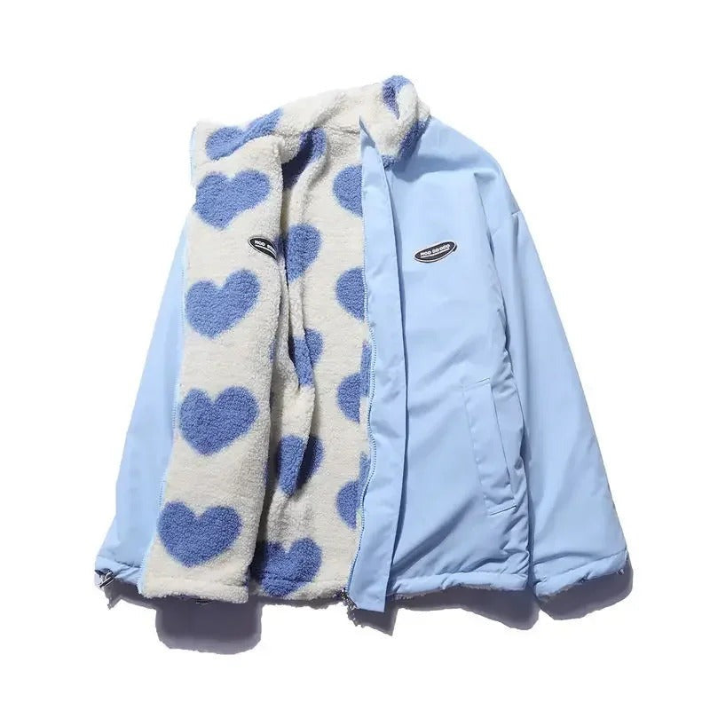 Veste réversible en forme de cœur