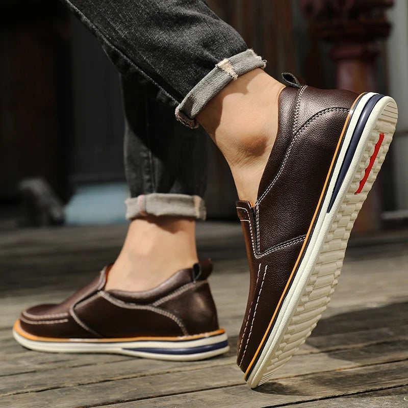 Mocassins en cuir avec semelle souple
