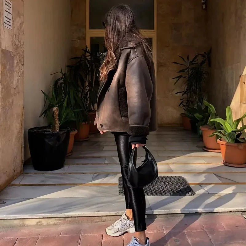 Veste en cuir vintage