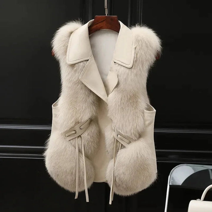 Gilet sans manches en fausse fourrure