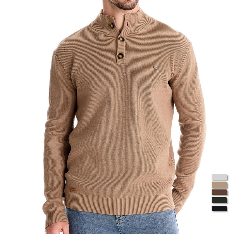 Pull homme à boutons