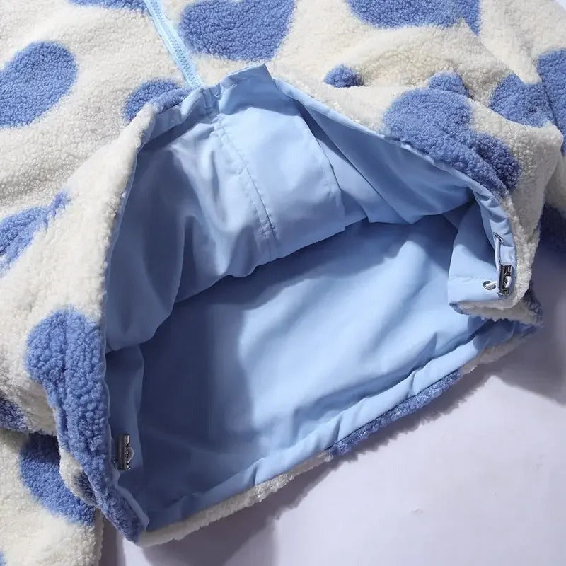 Veste réversible en forme de cœur