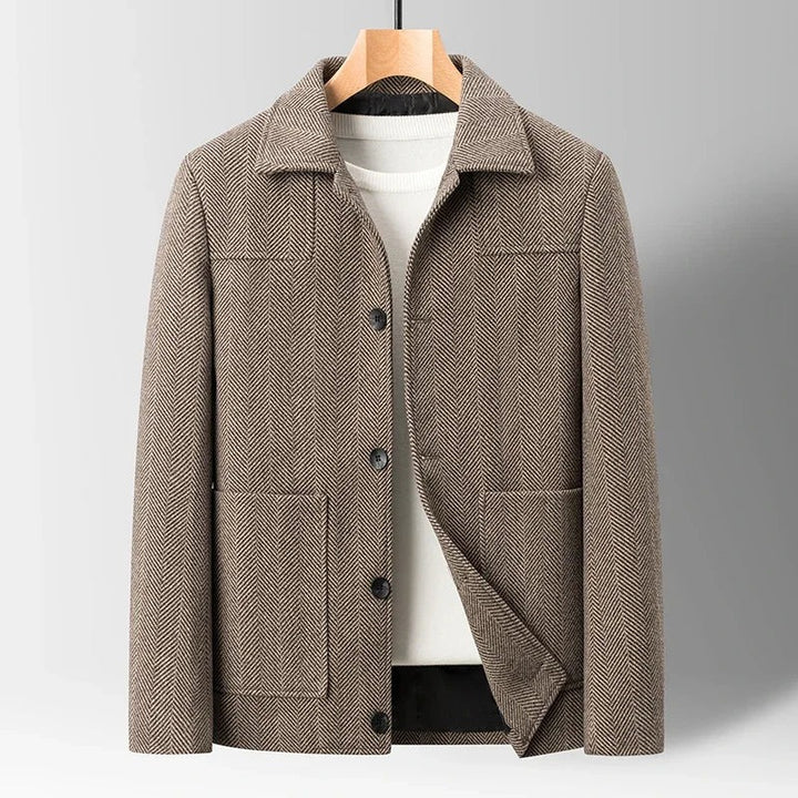 Manteau en laine à chevrons