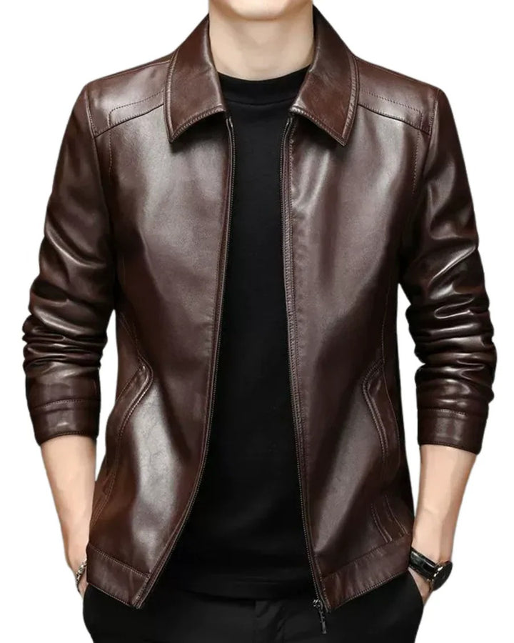 Veste en cuir décontractée