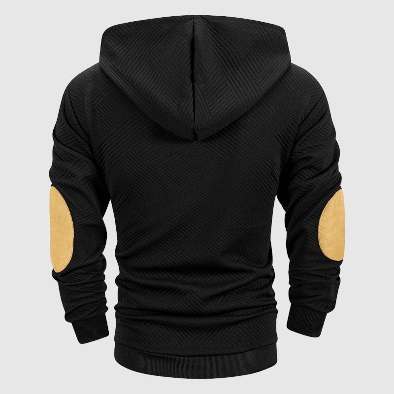 Sweat à capuche texturé boutonné