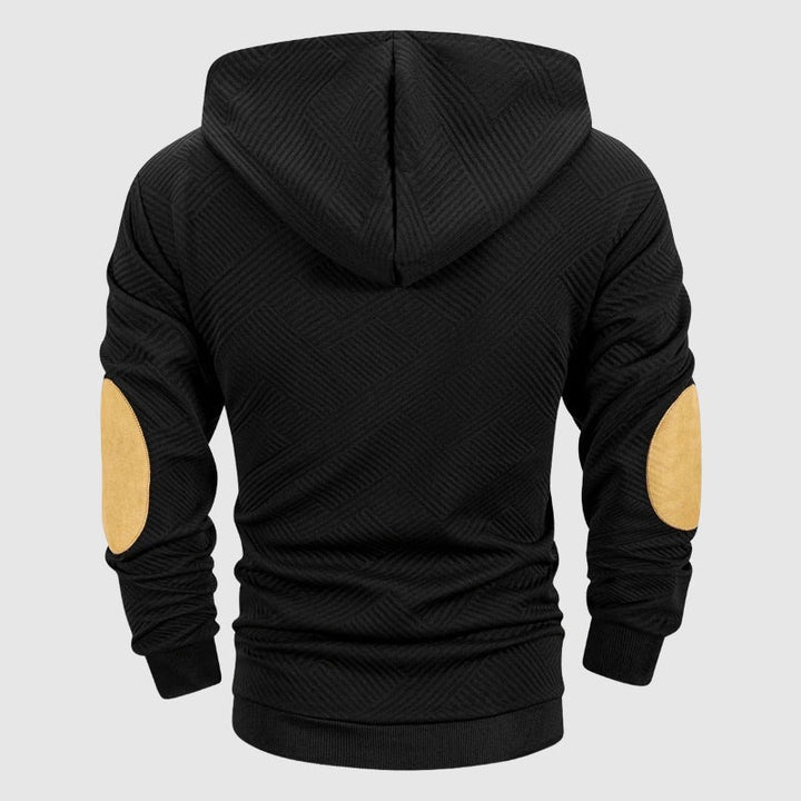Sweat à capuche texturé boutonné