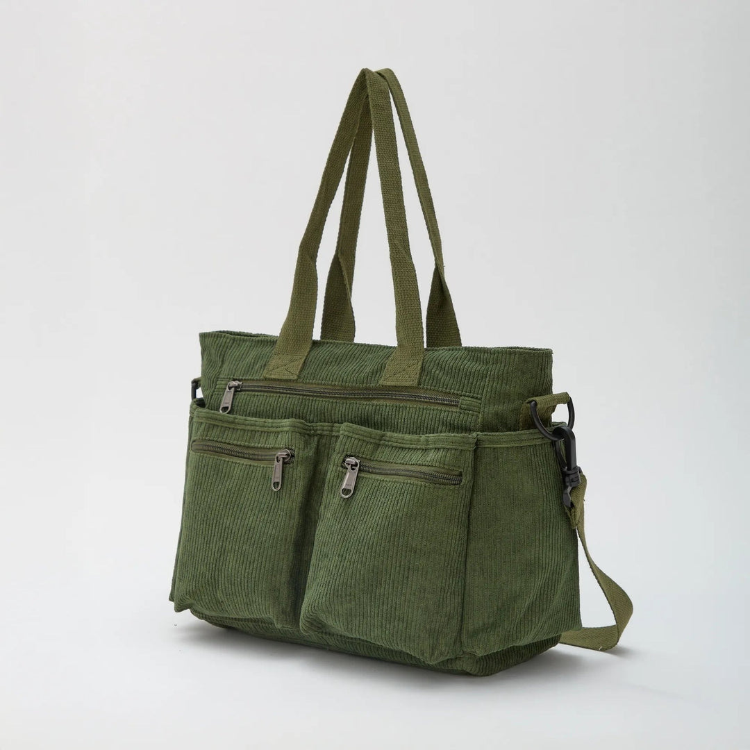 Sac bandoulière en velours côtelé