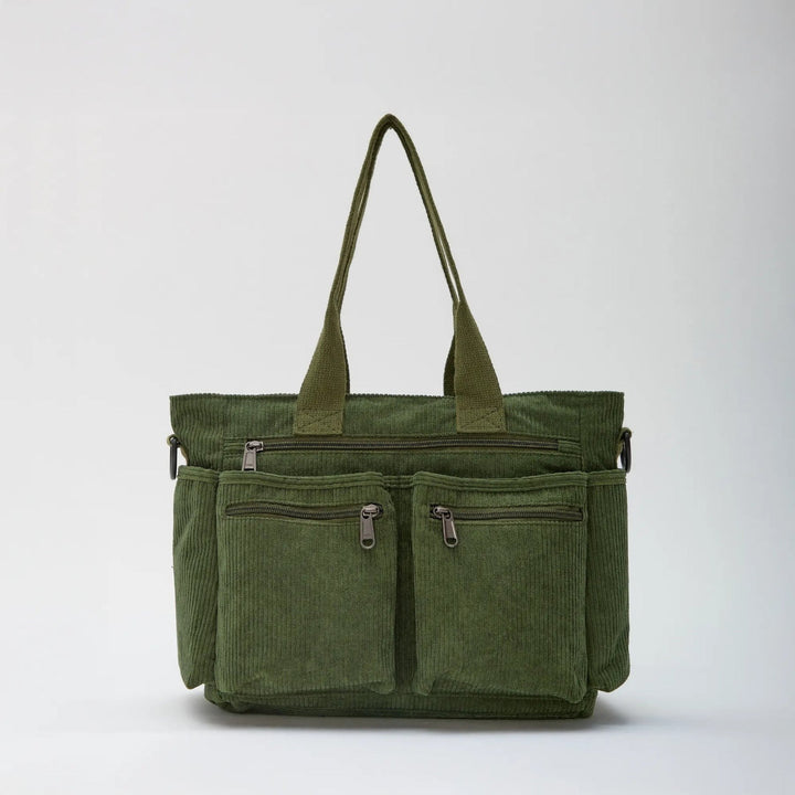 Sac bandoulière en velours côtelé