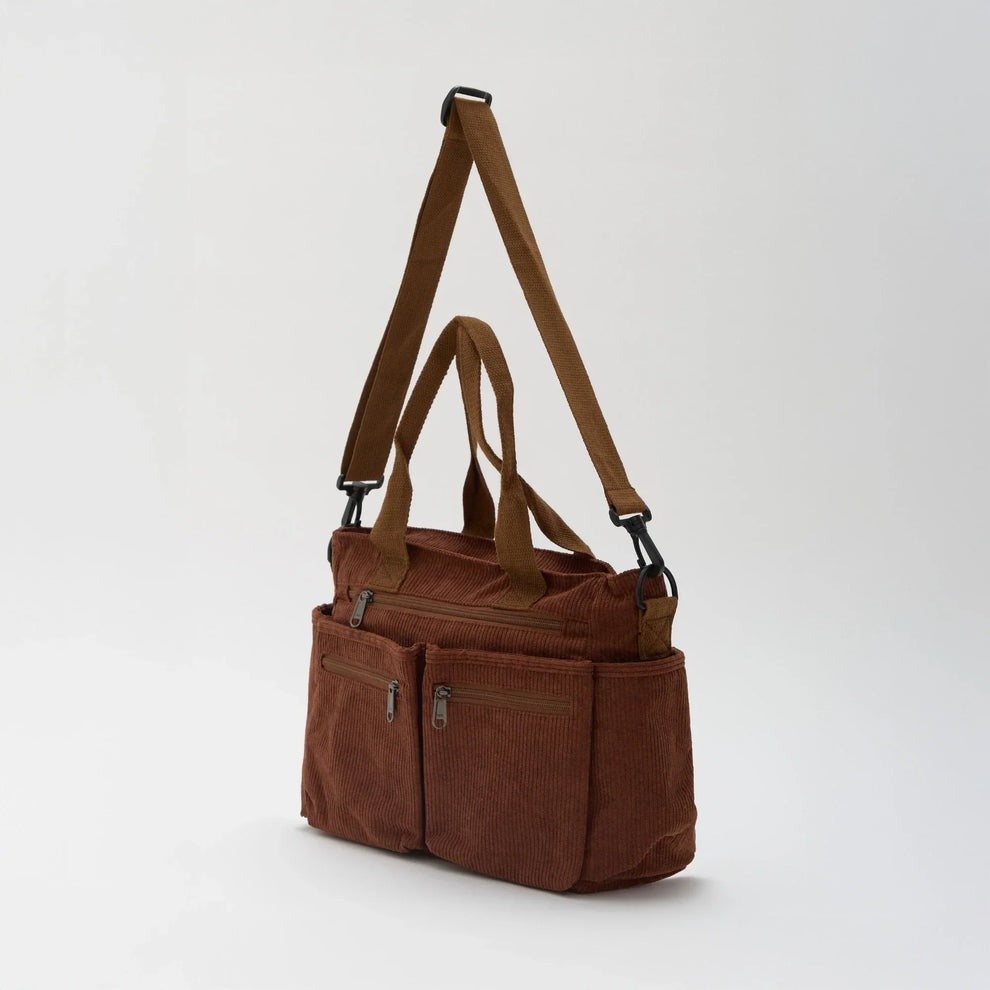 Sac cabas en velours côtelé
