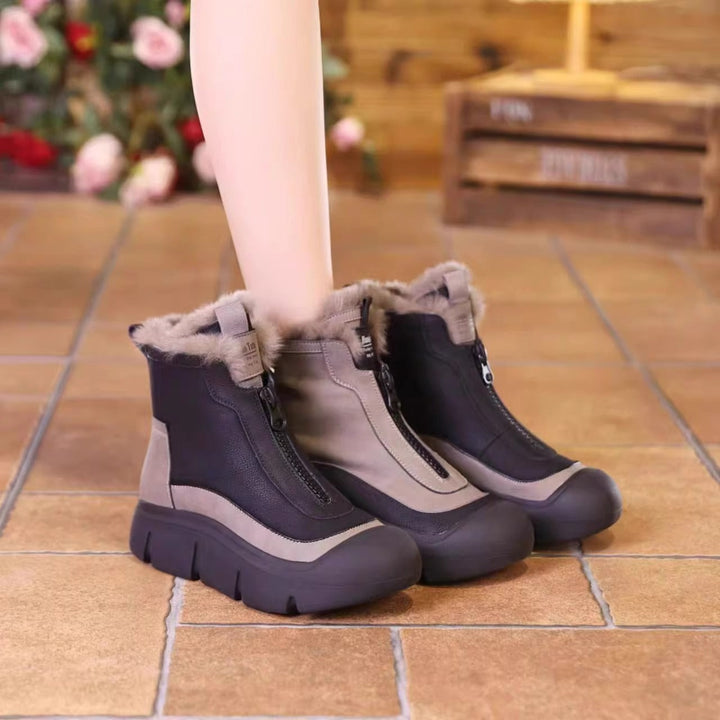 Bottines fourrure à semelle épaisse imperméables