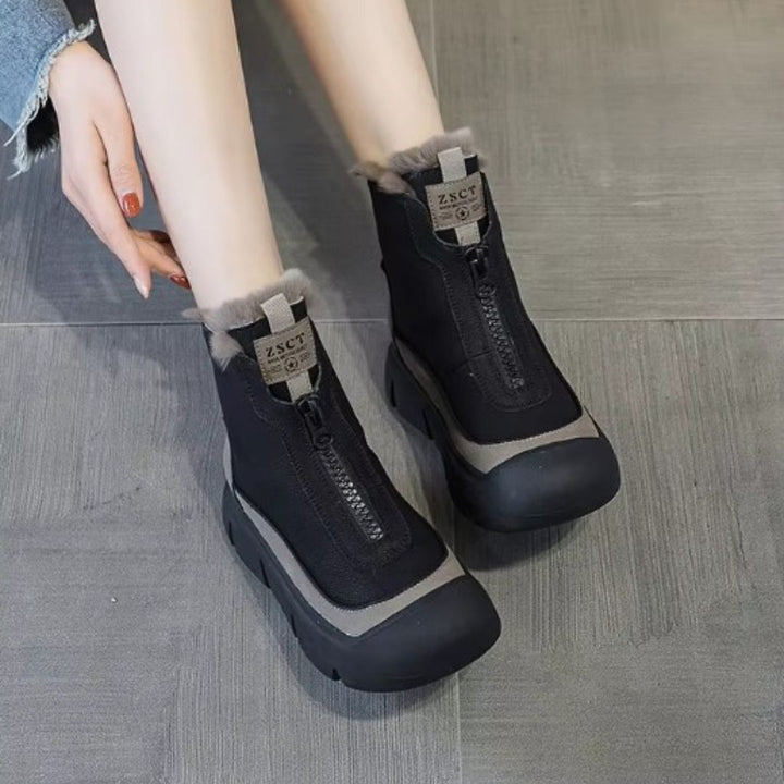 Bottines fourrure à semelle épaisse imperméables