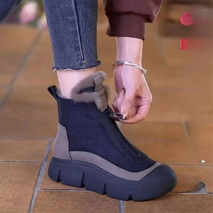 Bottines fourrure à semelle épaisse imperméables
