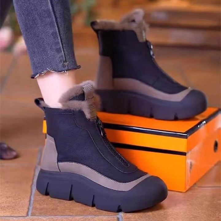 Bottines fourrure à semelle épaisse imperméables
