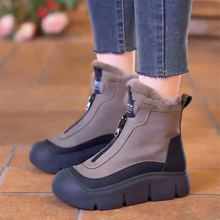 Bottines fourrure à semelle épaisse imperméables