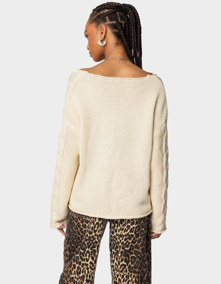 Pull surdimensionné en maille torsadée