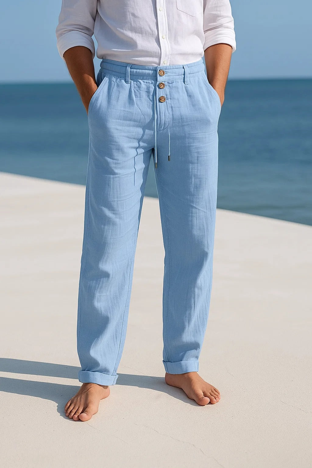 LIGHTWEIGHT LINEN SUMMER PANTS