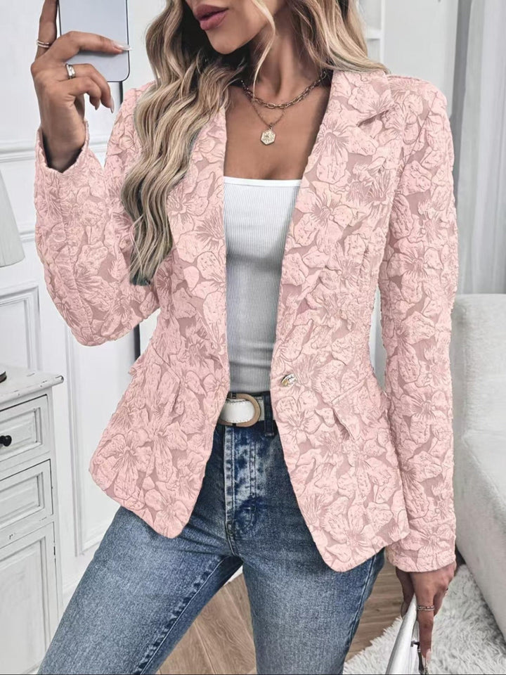 Blazer Ajustado de Jacquard con Paisley para Mujeres