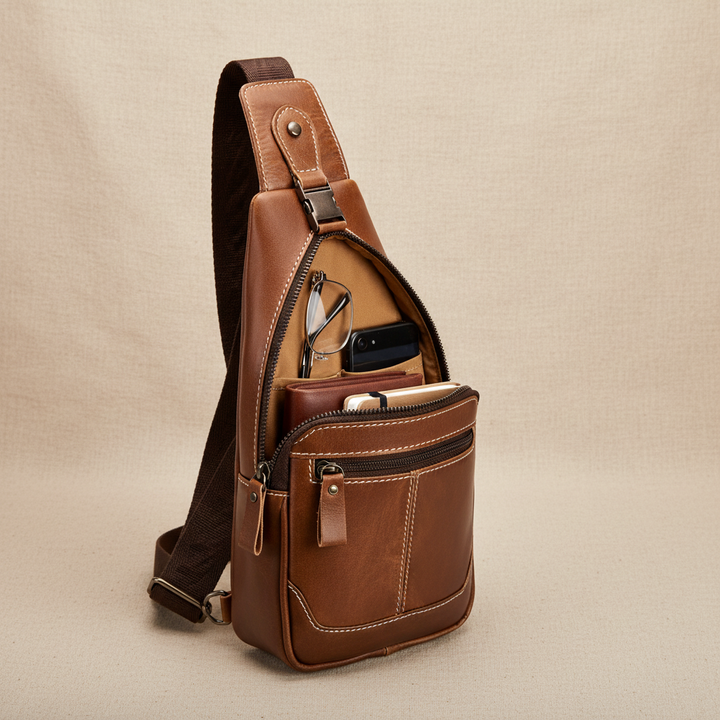 Sac de poitrine en cuir Leon