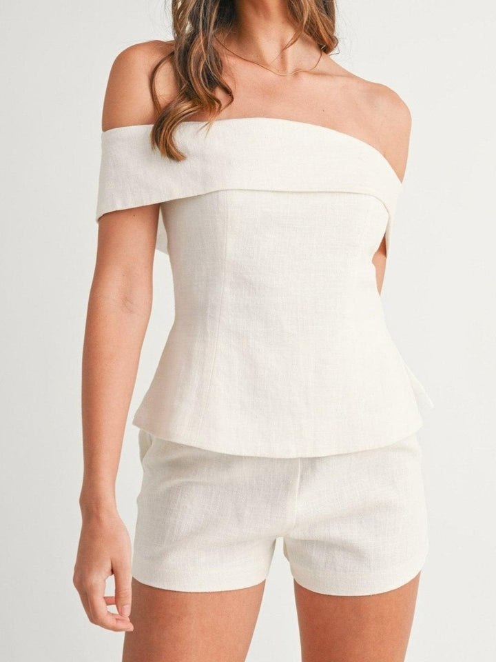 Ensemble deux pièces en coton et lin