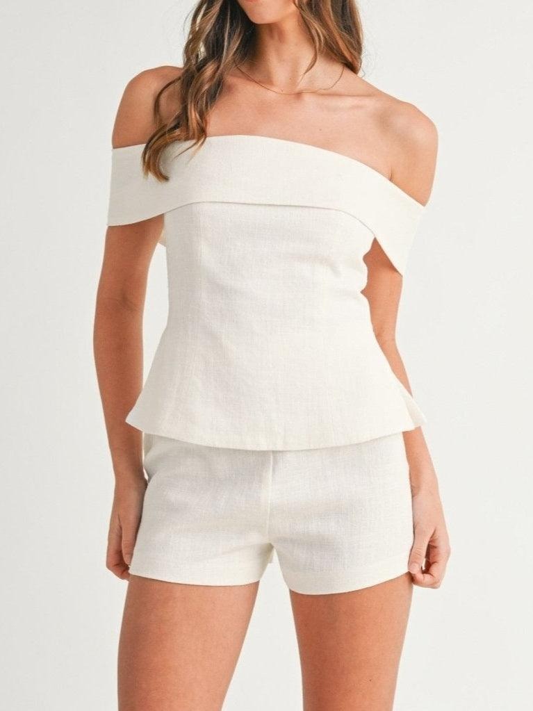Ensemble deux pièces en coton et lin