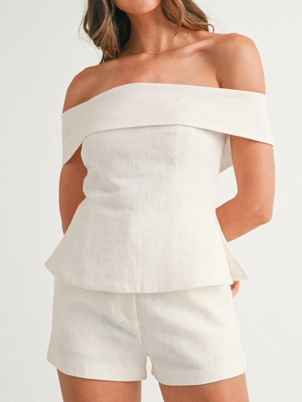 Ensemble deux pièces en coton et lin