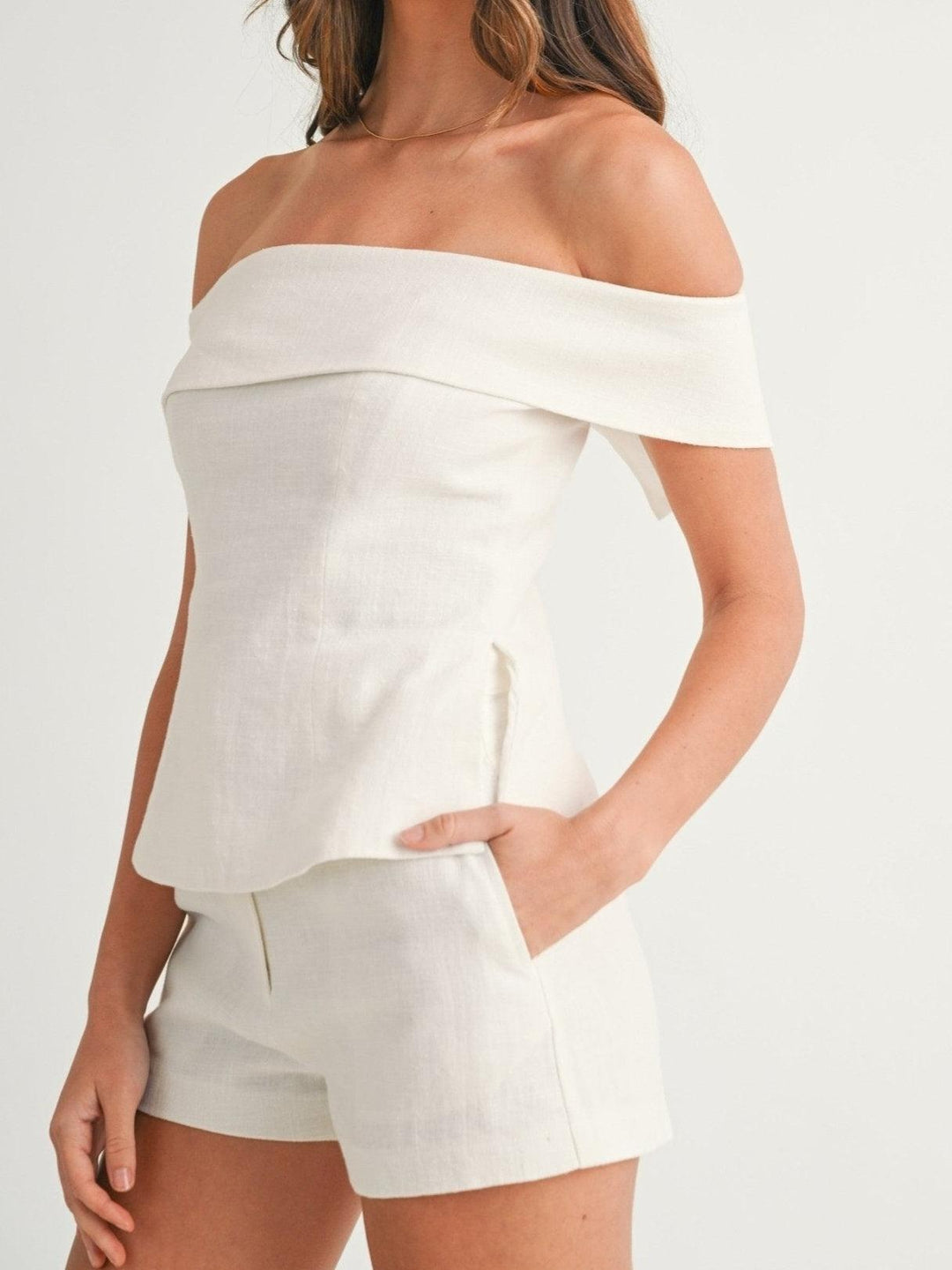 Ensemble deux pièces en coton et lin