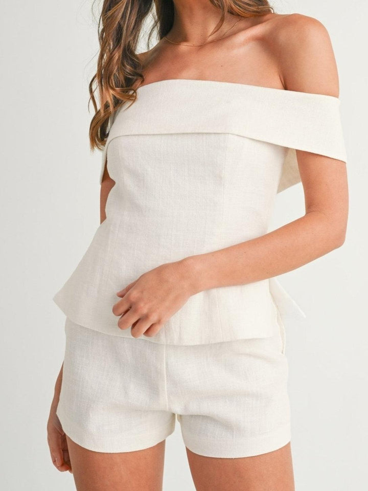 Ensemble deux pièces en coton et lin