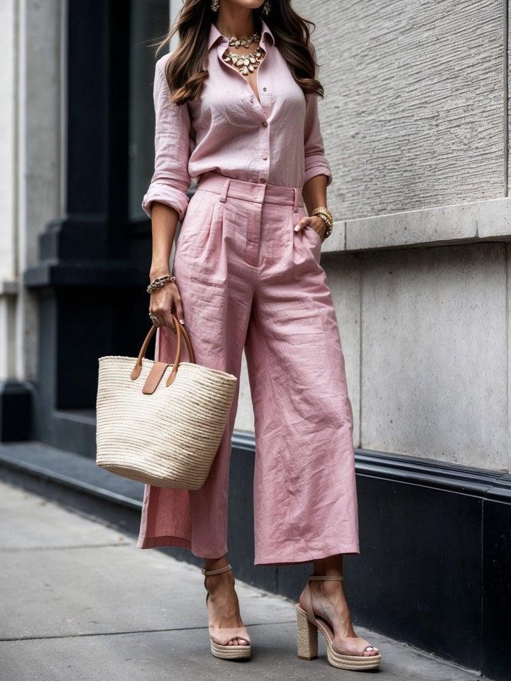 Ensemble pantalon capri et chemise ample