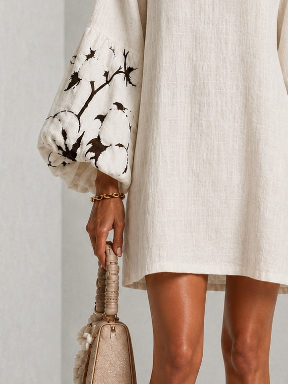 Waverly | Vestido Mini de Manga Globo con Motivo Floral