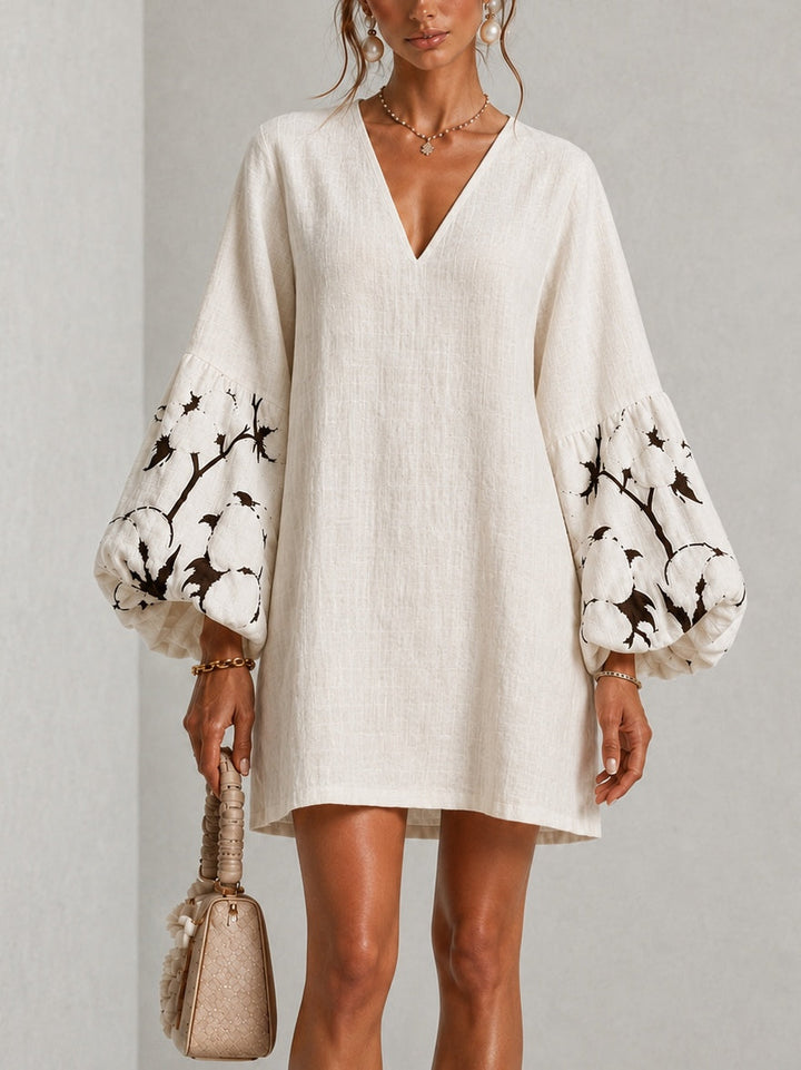 Waverly | Vestido Mini de Manga Globo con Motivo Floral