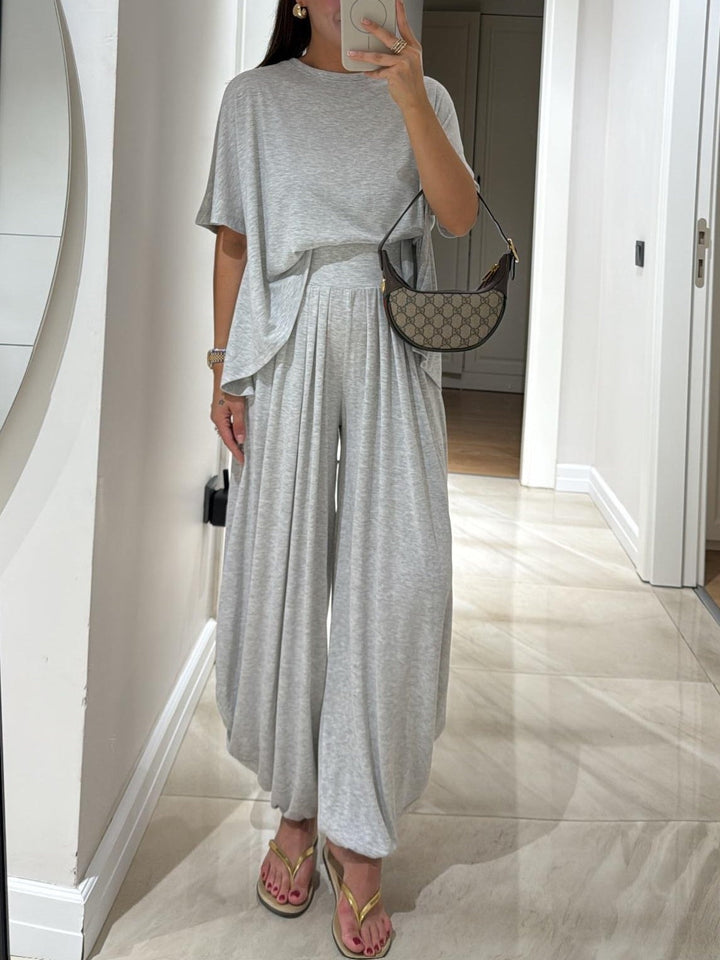 Ensemble haut décontracté et pantalon large