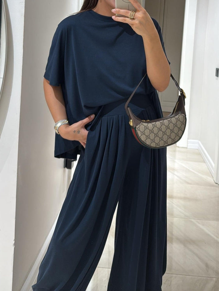 Ensemble haut décontracté et pantalon large