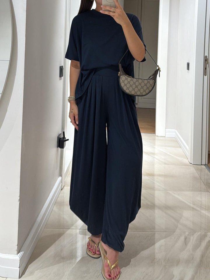 Ensemble haut décontracté et pantalon large