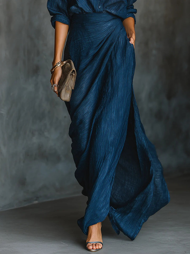Ensemble Élégant Chemise & Jupe Longue