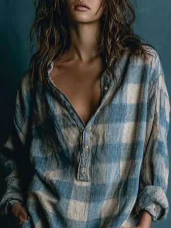 Robe courte ample à carreaux