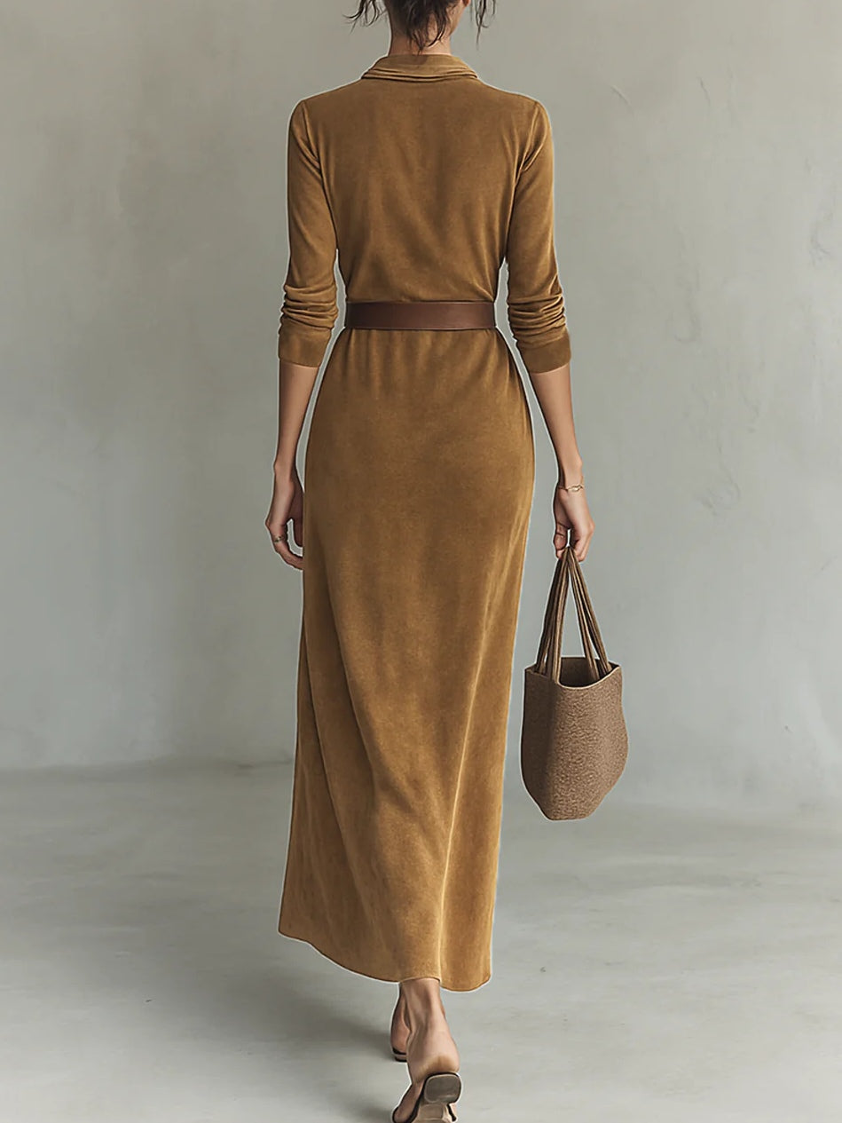 Célianne | Robe Maxi en Suédine Chic
