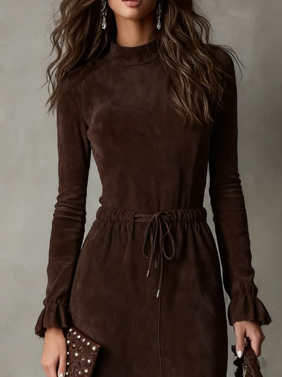 Robe midi en daim Isla
