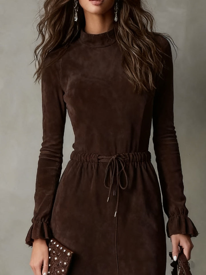 Robe midi en daim Isla
