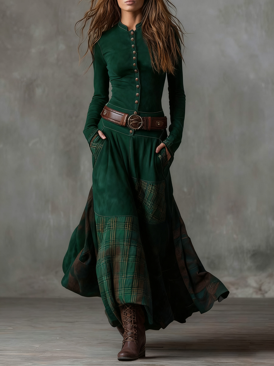 Robe maxi en suédine Michelle